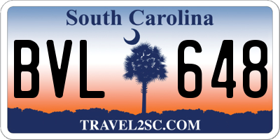 SC license plate BVL648