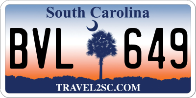 SC license plate BVL649
