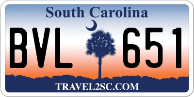 SC license plate BVL651
