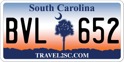 SC license plate BVL652