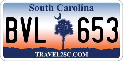 SC license plate BVL653