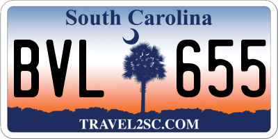 SC license plate BVL655