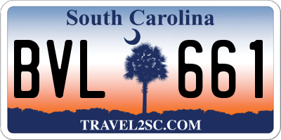 SC license plate BVL661