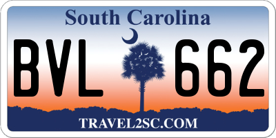 SC license plate BVL662