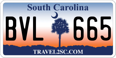 SC license plate BVL665