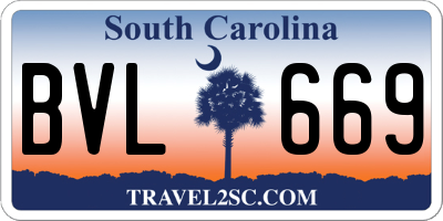 SC license plate BVL669