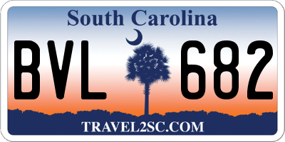 SC license plate BVL682