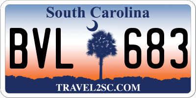 SC license plate BVL683