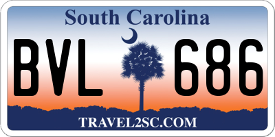 SC license plate BVL686