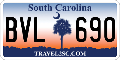 SC license plate BVL690