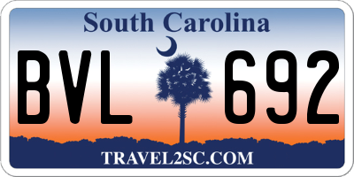 SC license plate BVL692
