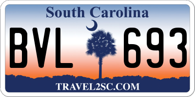 SC license plate BVL693