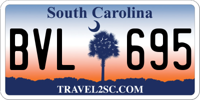 SC license plate BVL695