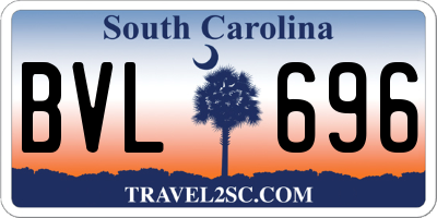 SC license plate BVL696