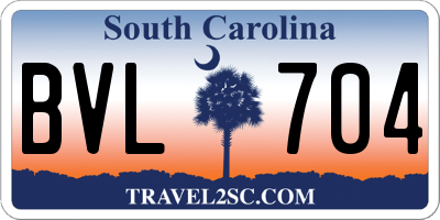 SC license plate BVL704