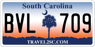 SC license plate BVL709