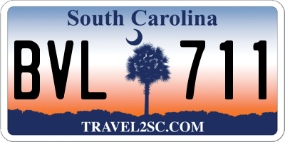 SC license plate BVL711