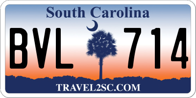 SC license plate BVL714
