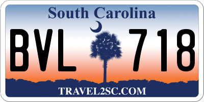 SC license plate BVL718