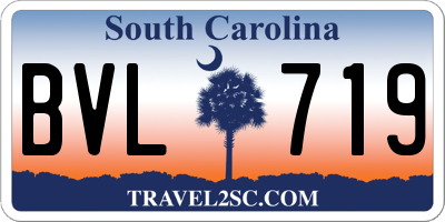 SC license plate BVL719