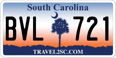 SC license plate BVL721