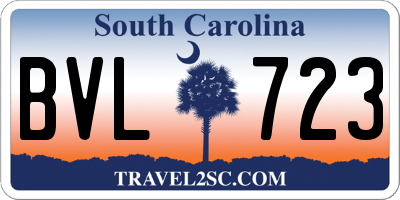 SC license plate BVL723