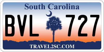 SC license plate BVL727