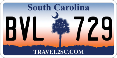 SC license plate BVL729