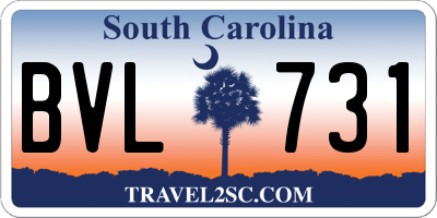 SC license plate BVL731
