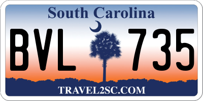 SC license plate BVL735