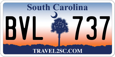 SC license plate BVL737