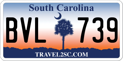 SC license plate BVL739