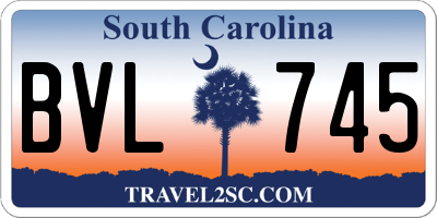 SC license plate BVL745