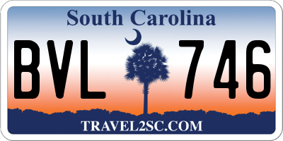 SC license plate BVL746