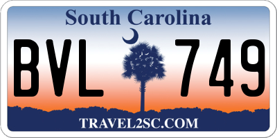 SC license plate BVL749