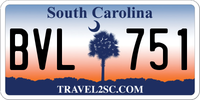 SC license plate BVL751