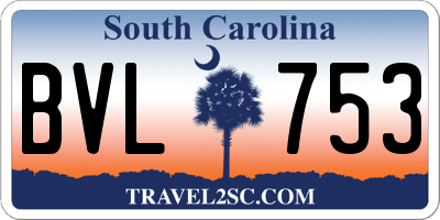 SC license plate BVL753