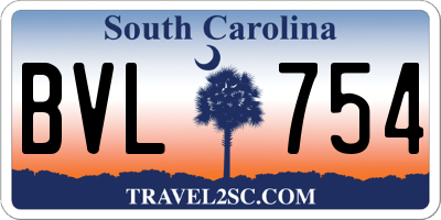 SC license plate BVL754