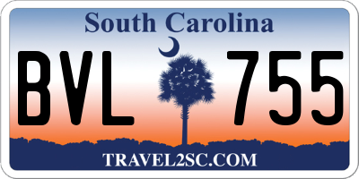 SC license plate BVL755