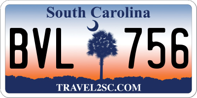 SC license plate BVL756