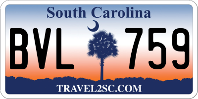 SC license plate BVL759