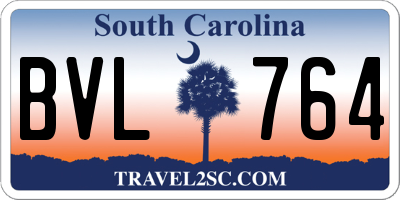 SC license plate BVL764