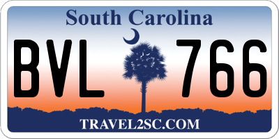 SC license plate BVL766
