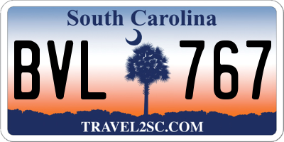SC license plate BVL767