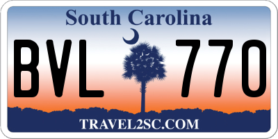 SC license plate BVL770