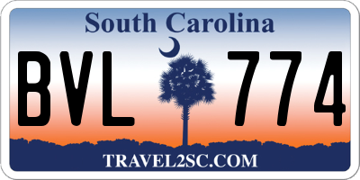 SC license plate BVL774