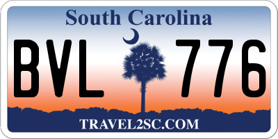 SC license plate BVL776