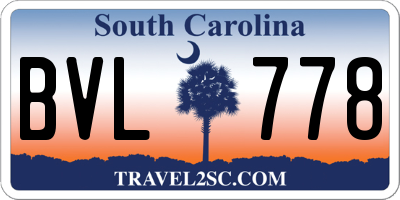 SC license plate BVL778
