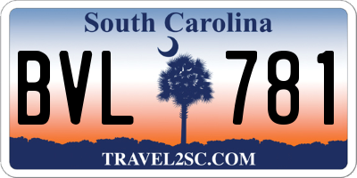 SC license plate BVL781