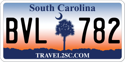 SC license plate BVL782
